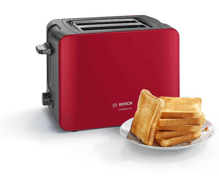 Bosch TAT6A114GB 2 Slice Compact Toaster - Red - Zoom Image 3