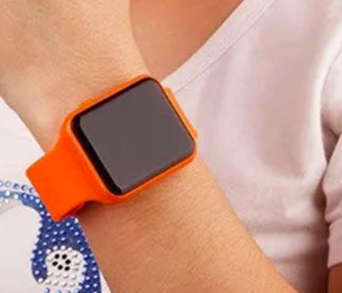 Jam Tangan LED Strap Rubber Jam Digital Unisex-Orange - Zoom Image 1