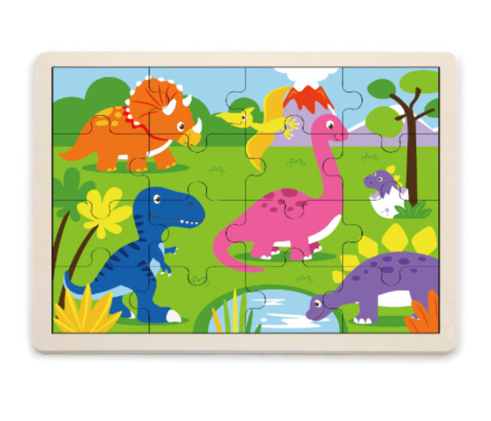 Brytostore BHT51452 16 Pieces Wooden Dinosours Puzzle - Zoom Image