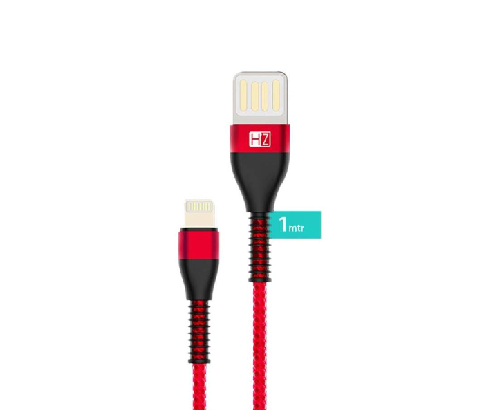 HeatZ ZCI07 1 Meter Nylon Material Lightning Cable - Black and Red - Zoom Image 1