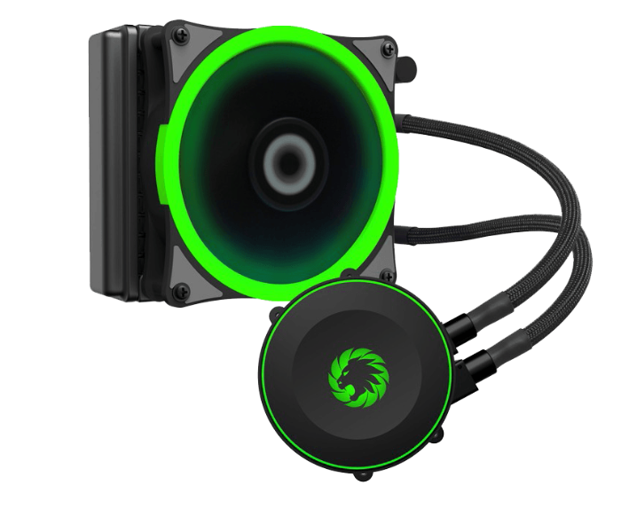 Gamemax Iceberg 120 RGB All in One Liquid Cooler - Black and Green - Zoom Image 2