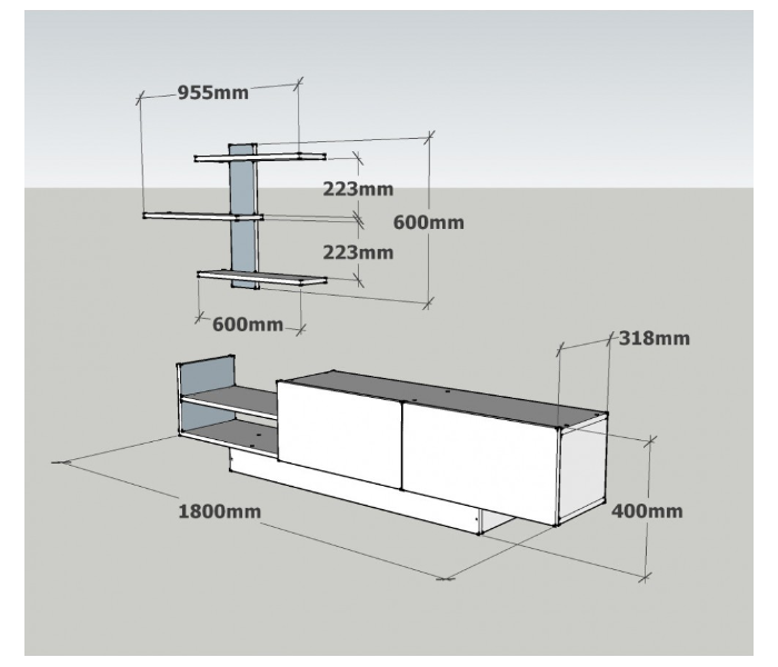 Egemen 1 Carton TV Table - White - Zoom Image 4