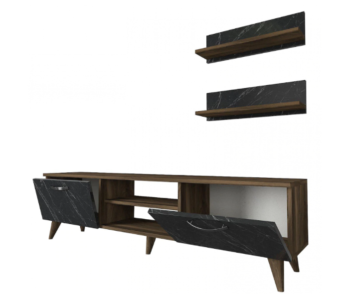 Ayden TV Bench - Black And Brown - Zoom Image 3