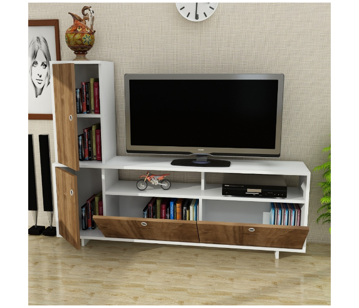 Jasper TV Bench - White And Brown - Zoom Image 2