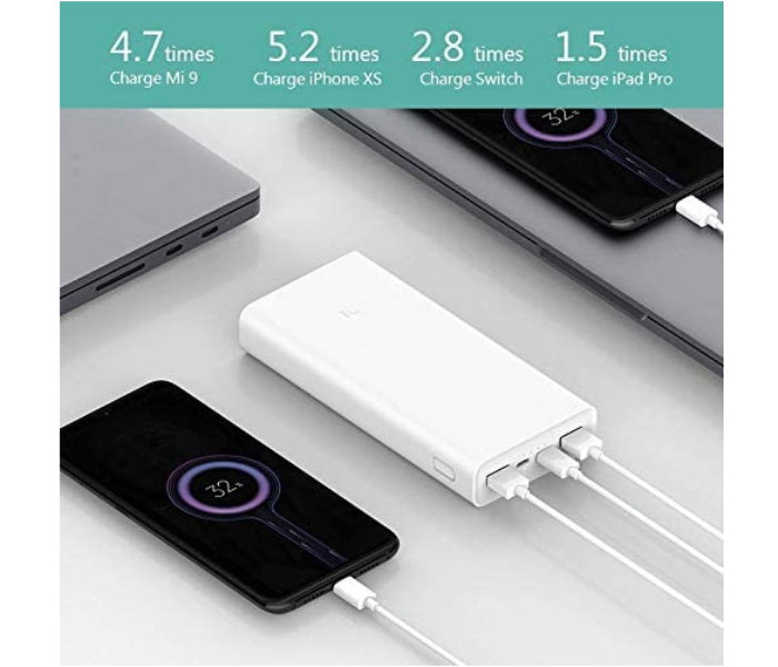 Xiaomi 20000mAh Two Way Quick Charge Powerbank -  White  - Zoom Image 4