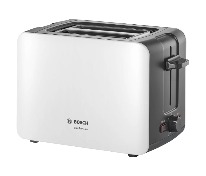 Bosch TAT6A111GB Compact Toaster - White and Dark Grey - Zoom Image 1