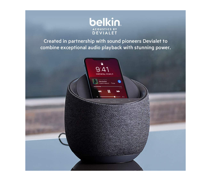 Belkin G1S0001MY-BLK SoundForm Elite Hi-Fi Smart Speaker With Wireless Charger - Black - Zoom Image 3