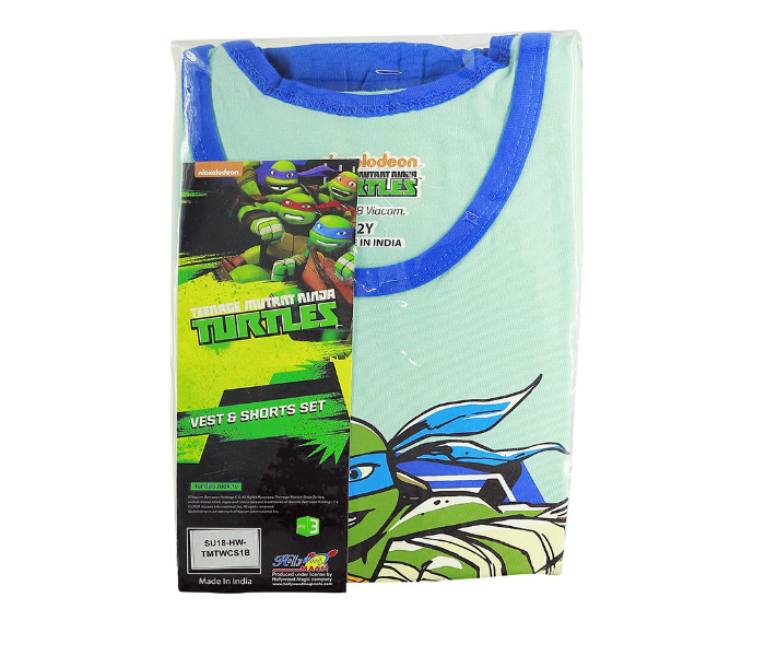 Nickelodeon TMTWCS1B 6 Years Vest and Short Set - Blue - Zoom Image 1