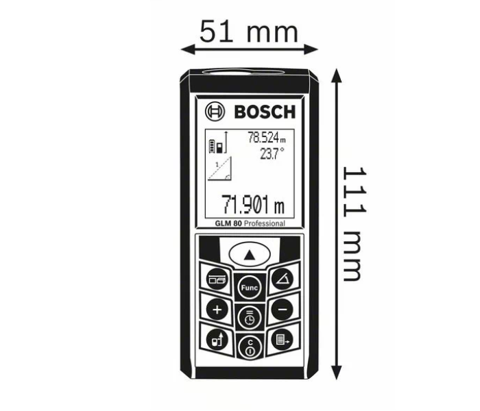 Bosch GLM 80 Professional Laser Measure - Blue and Black - Zoom Image 2