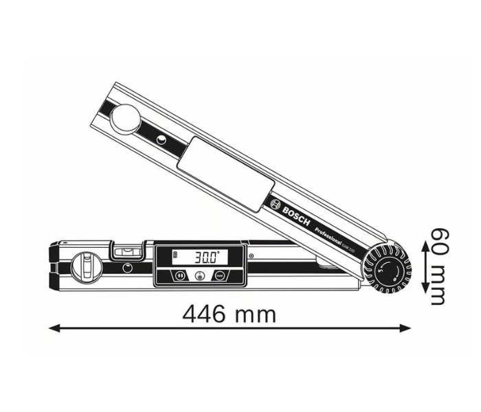 Bosch GAM 220 Professional Angle Measurer - Silver and Blue - Zoom Image 2