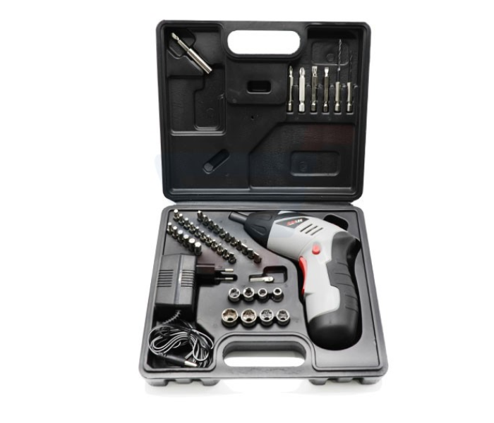 Jumlee Professional Cordless Screwdriver Kit - Black and White - Zoom Image