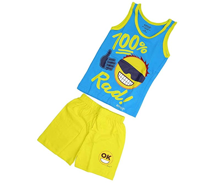 Emoji EMJIWCS1A 12 Years Vest and Shorts Set - Blue  - Zoom Image 2