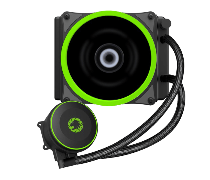 Gamemax Iceberg 120 RGB All in One Liquid Cooler - Black and Green - Zoom Image 1