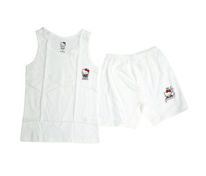 Hello Kitty HKWIS1 Vest and Shorts Set for 12 Year Kids - White  - Zoom Image 2