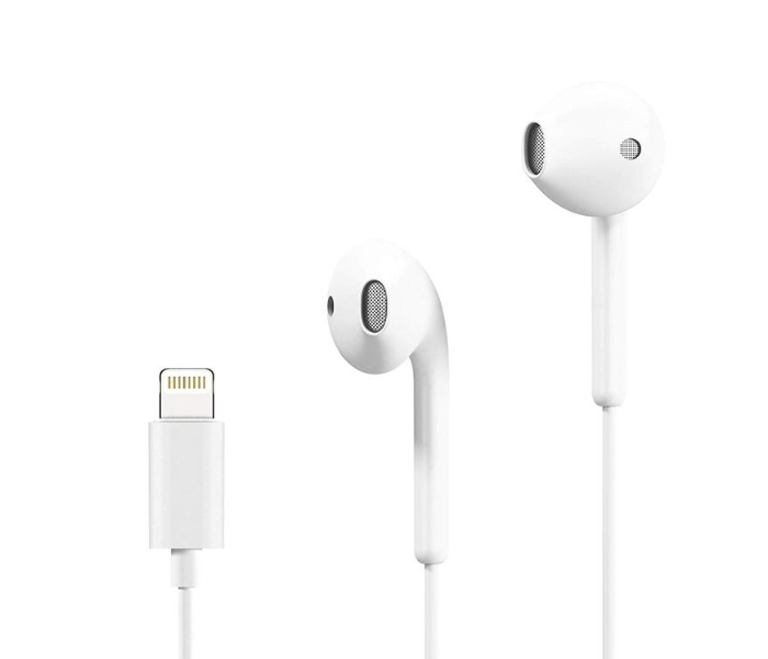 HeatZ ZE17 Double Side Stereo Wired iPhone X Earphone with Lightning Connector - White - Zoom Image 1