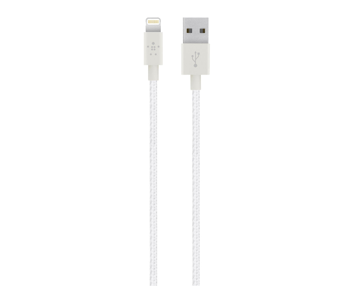 Belkin F8J144BT04 Metallic Lightning to USB Cable - White - Zoom Image 1