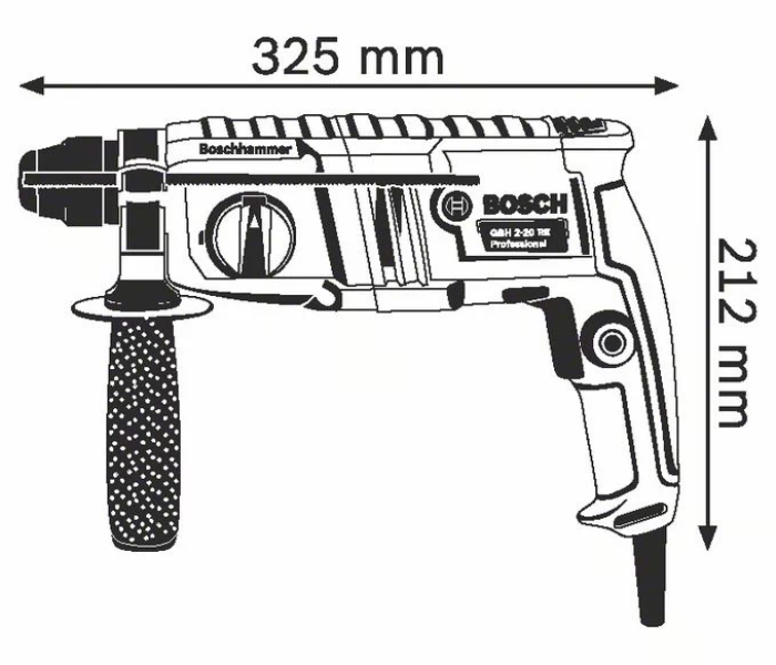 Bosch GBH 2-20 RE Professional Rotary Hammer with SDS Plus - Blue and Black - Zoom Image 3