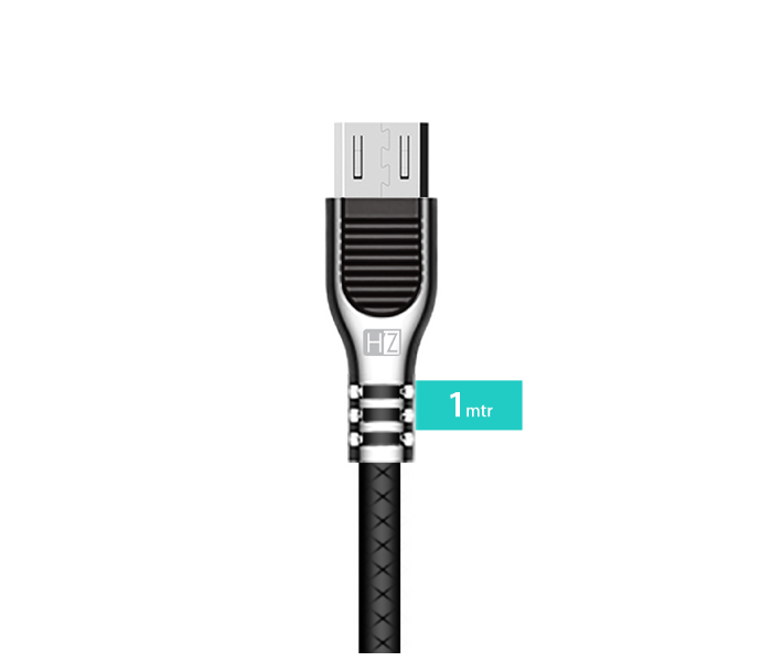 HeatZ ZCS08 1 Meter PVC Material Smart Fast Micro USB Cable - Black - Zoom Image