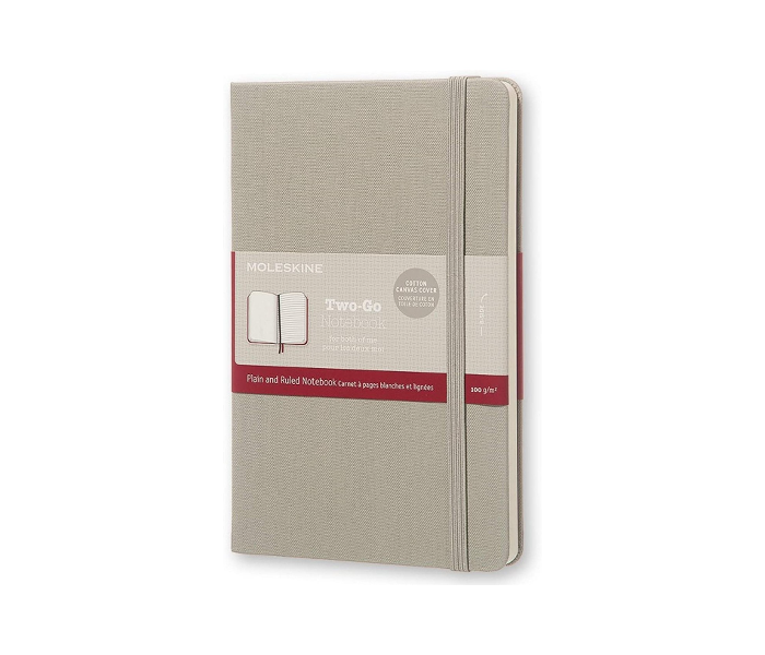 Moleskine 144 Pages Two-Go Textile Notebook Hard Cover Medium - Ash Grey - Zoom Image 1