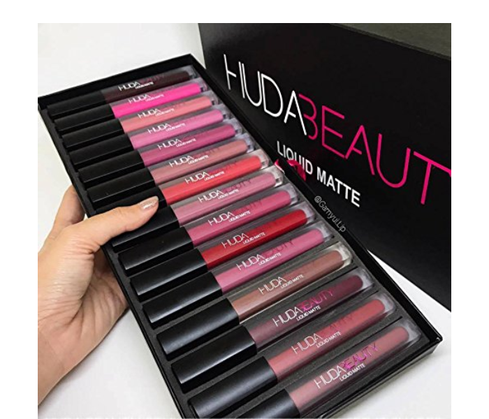 Huda Beauty 16 Pieces Long Lasting Liquid Matte Lip Gloss Set - Zoom Image 2