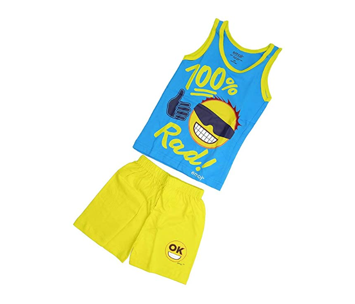 Emoji EMJIWCS1A 6 Years Vest and Shorts Set - Blue  - Zoom Image 2