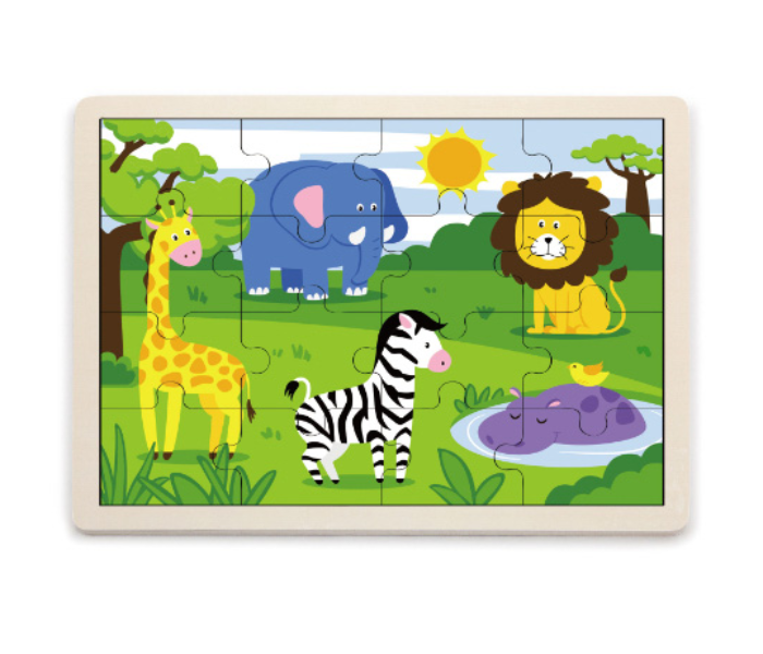 Brytostore BHT51449 16 Pieces Wooden Wild Animals Puzzle - Zoom Image