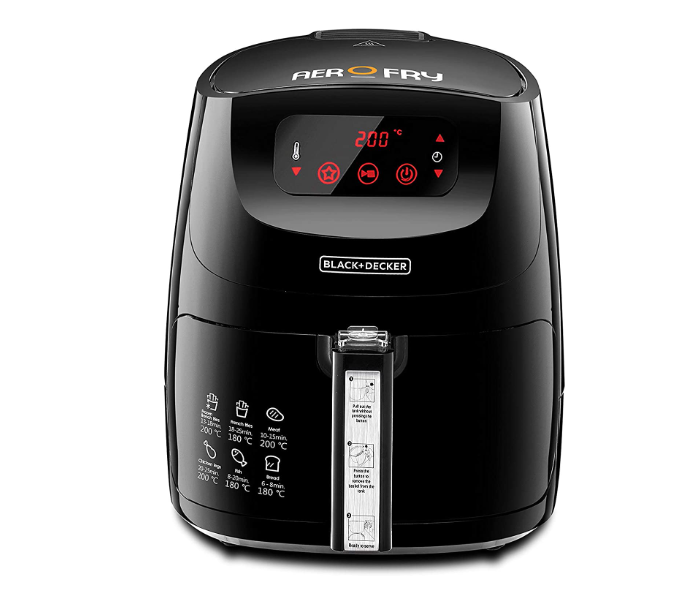 Black and Decker AF600-B5 5 Litre AerOfry 12-in-1 Multifunctional Digital Air Fryer - Black - Zoom Image 2