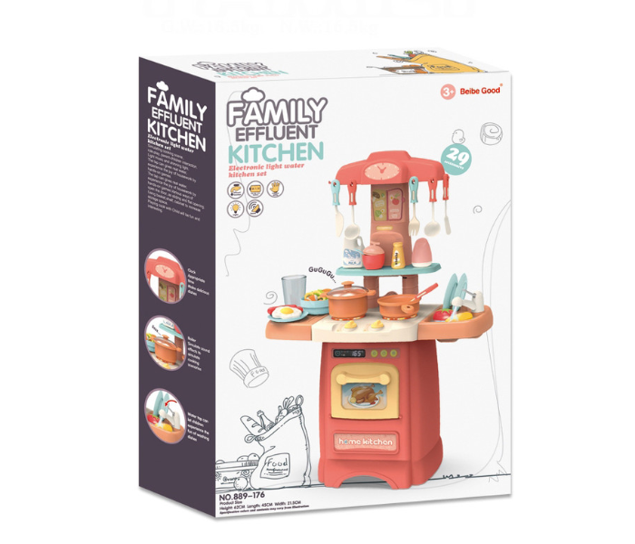 Family Center 18-889-173 Kitchen Play Set With Light And Music - Orange - Zoom Image 3