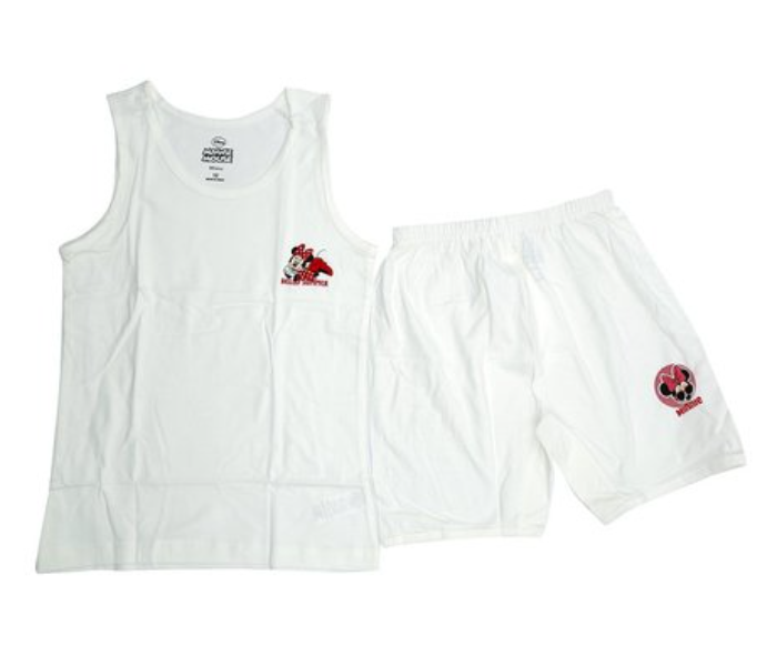 Disney MNWIS1 Minnie Mouse Vest and Shorts Set for 12 Year Kids - White  - Zoom Image 2