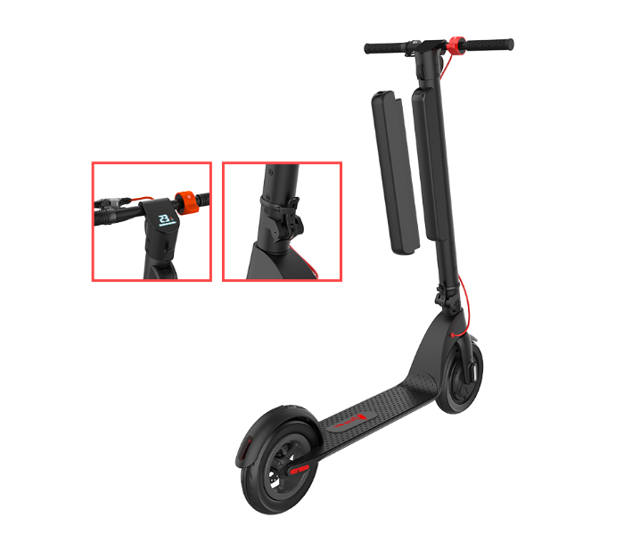 For All FX 8 350W Foldable Electric Scooter - Black and Red - Zoom Image 3