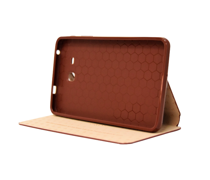 Mykaku Leather Flip Case Cover For Samsung Galaxy Tab A T280 T285 - Brown - Zoom Image 3