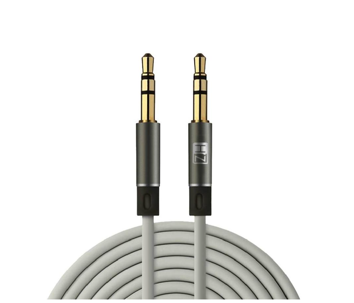 HeatZ ZX02 1 Meter 3.5 mm Stereo AUX Cable - Grey and White - Zoom Image 1