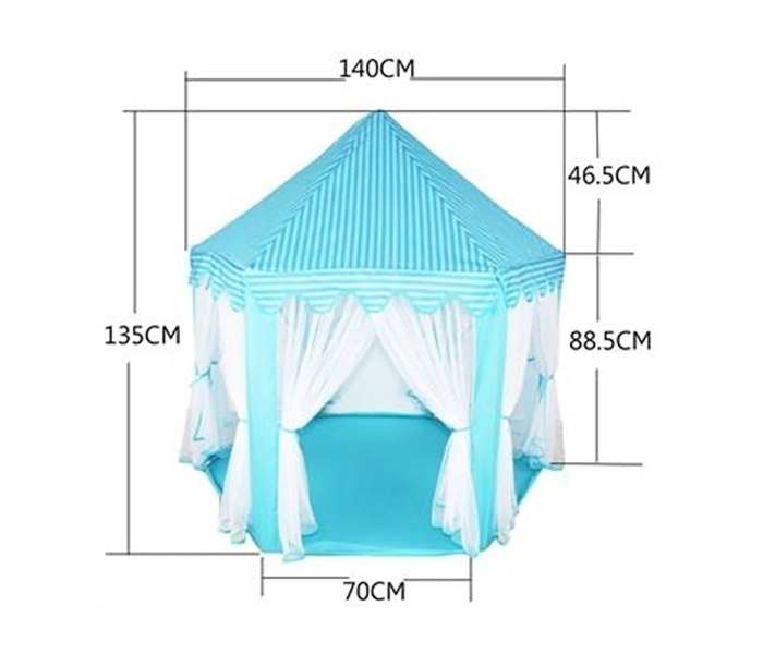 Princess Castle Play Tent Indoor and Outdoor Play House For Kids Large - Blue - Zoom Image 3