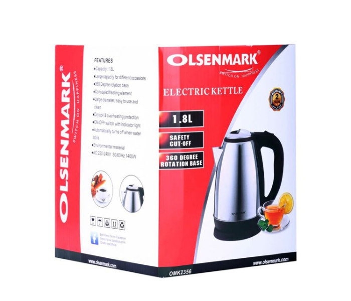 Olsenmark OMK2356 1.8 Litre Stainless Steel Electric Kettle - Stainless Steel - Zoom Image 3