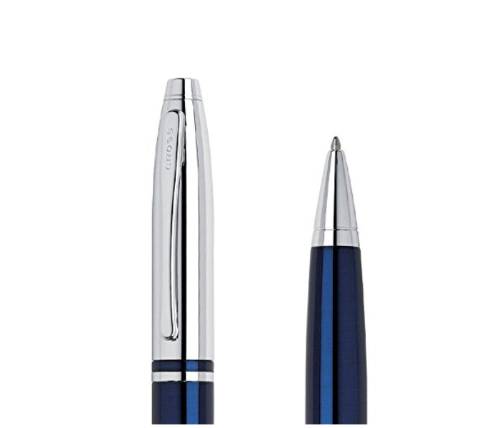 Cross Calais Chrome and Blue Lacquer Ballpoint Pen - Blue - Zoom Image 3