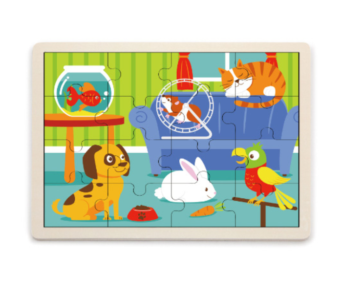 Brytostore BHT51453 16 Pieces Wooden Pets Puzzle - Zoom Image