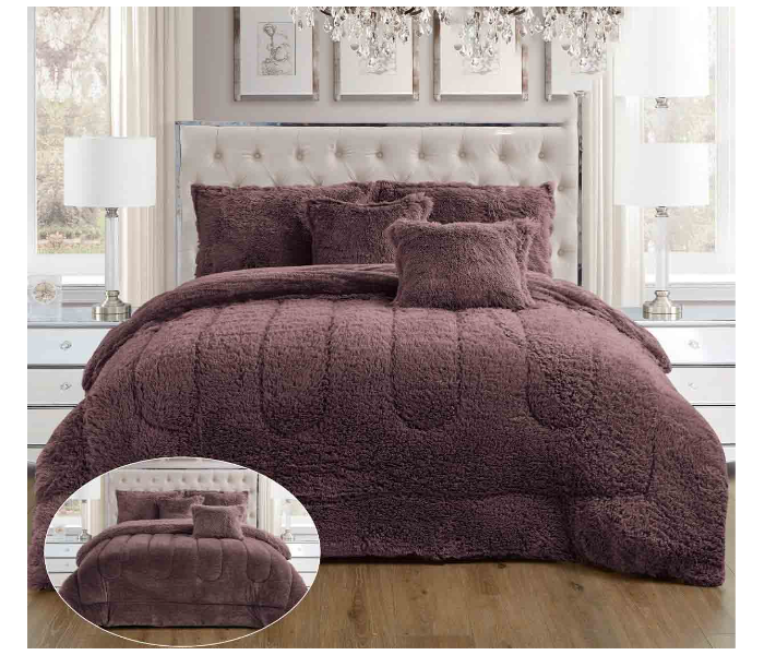 Set of 6 Pieces New Style Comforter - Brown - Zoom Image