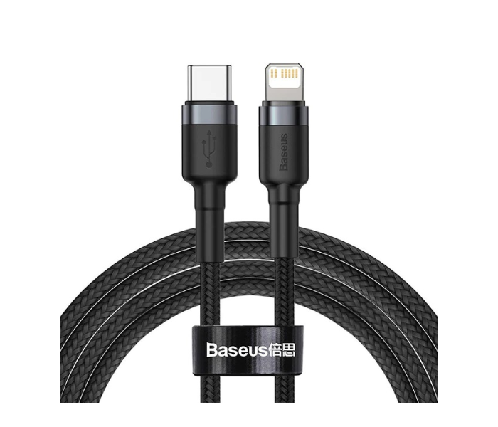 Baseus 1M USB C to Lightning 20W PD Fast Charge plus Data Cable for iPhone 12 11 Pro Max 8 X XR USB - Black - Zoom Image 1