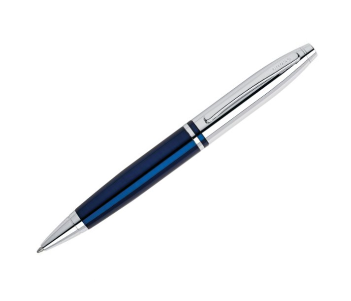 Cross Calais Chrome and Blue Lacquer Ballpoint Pen - Zoom Image 1