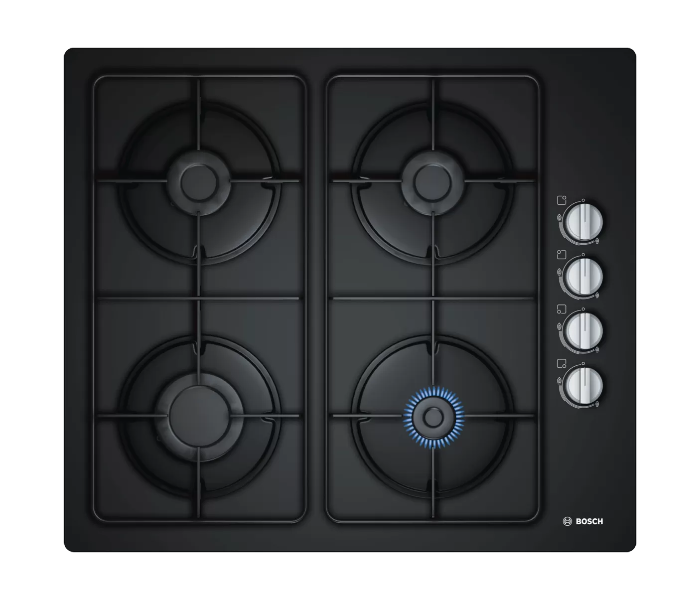 Bosch POP6C6B80M Series 2 60 cm Gas Hob Hard Glass - Black - Zoom Image 1