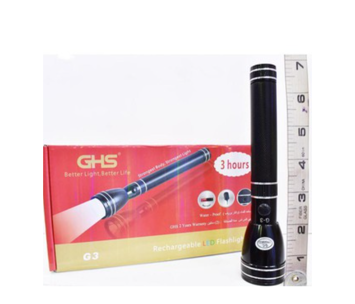 GHS G-3 18650 Lithium Battery LED Rechargeable Light - Black - Zoom Image 3