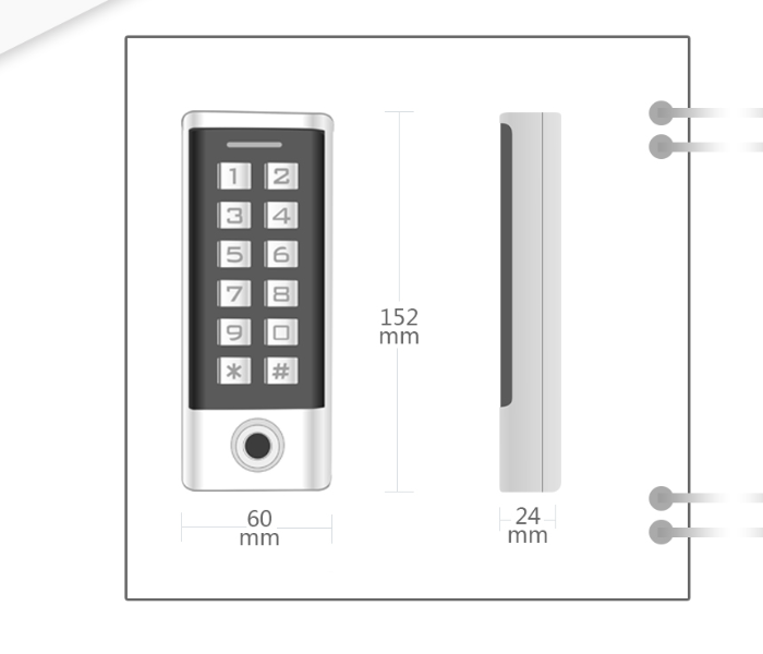 SIB KF-1 IP68 Rated Standalone Keypad Card and Fingerprint Access Control - Zoom Image 2