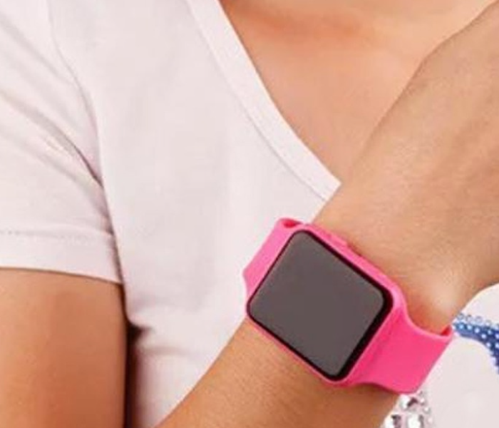 Jam Tangan LED Strap Rubber Jam Digital Unisex-Pink - Zoom Image 1