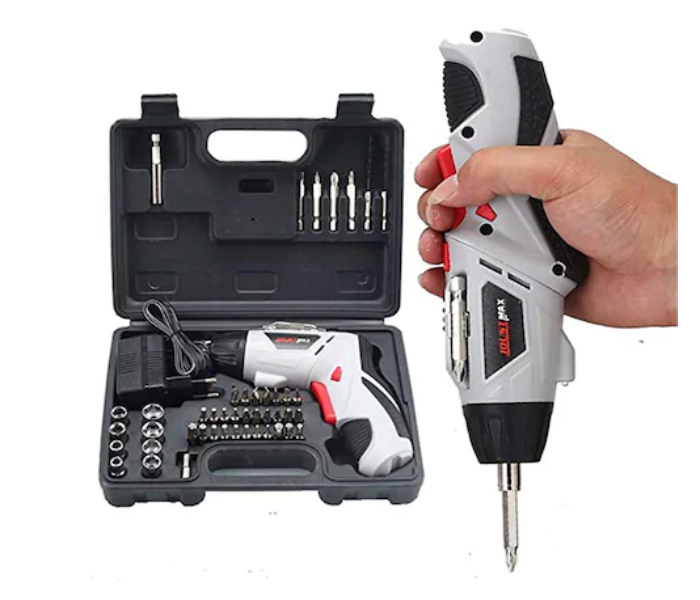 Joustmax Multifunctional Cordless Rechargeable Hand Drill Electric Screwdriver - Black - Zoom Image 4