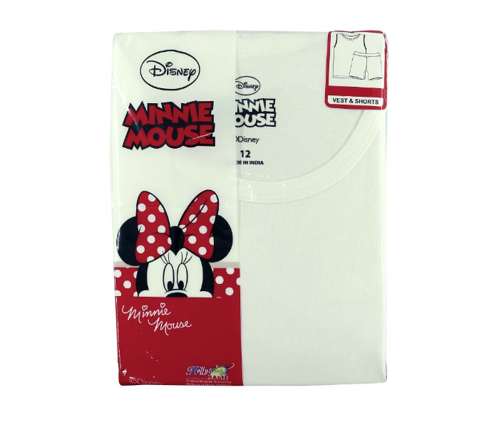 Disney MNWIS1 Minnie Mouse Vest and Shorts Set for 6 Year Kids - White - Zoom Image 1