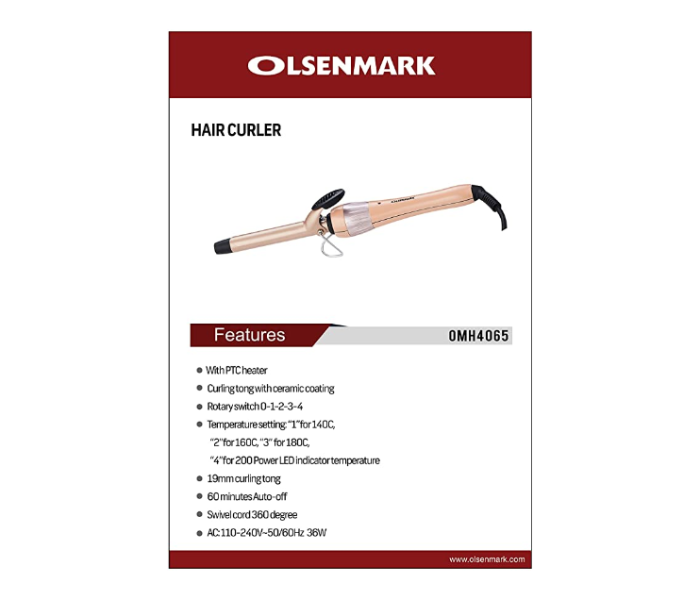 Olsenmark OMH4065 Hair Curler - Beige - Zoom Image 4