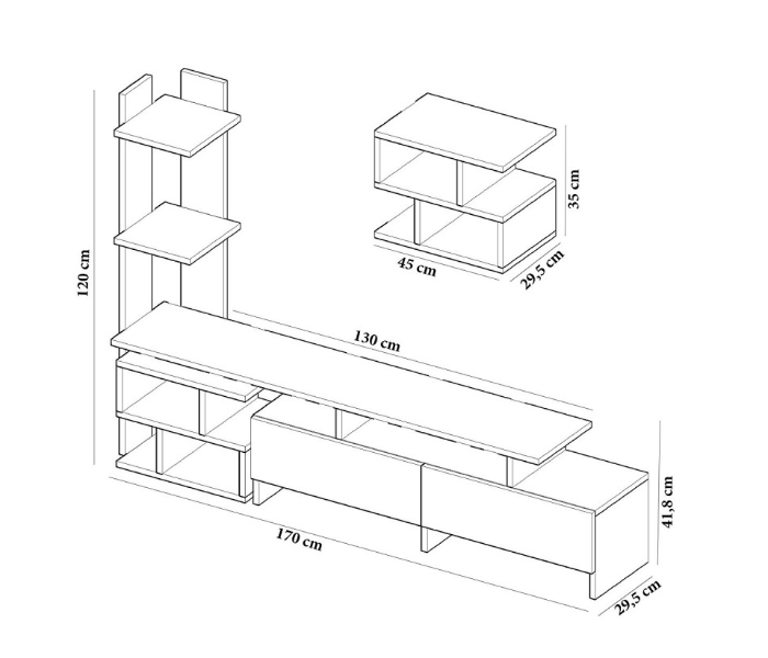 Uptown TV Bench - White - Zoom Image 4