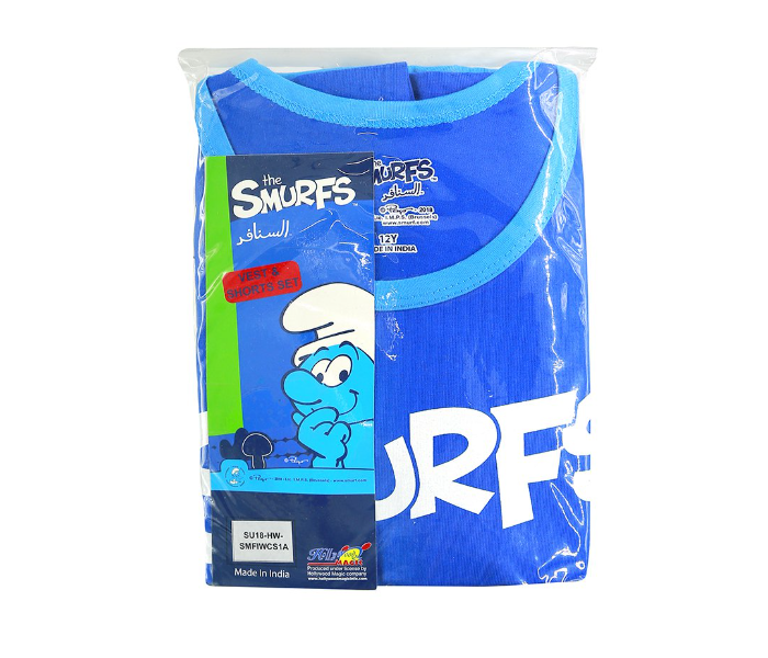 The Smurfs SMFIWCS1A 6 Years Vest and Shorts Set - Blue  - Zoom Image