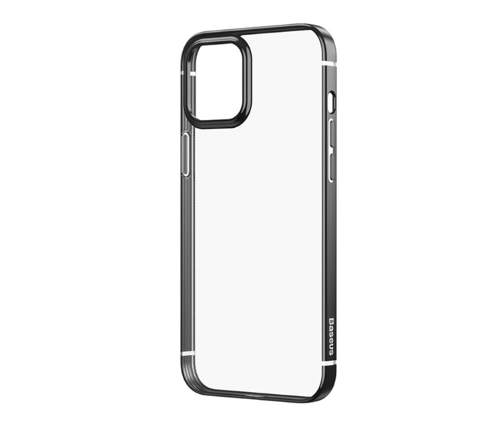 Baseus Premium Plating Phone Case For iPhone 12 Pro Max Transparent Back Case Soft TPU Case Cover Coque Shell - Black - Zoom Image 1