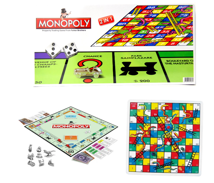 2 in 1 Monopoly and Snakes and Ladders Board Game - Zoom Image 1